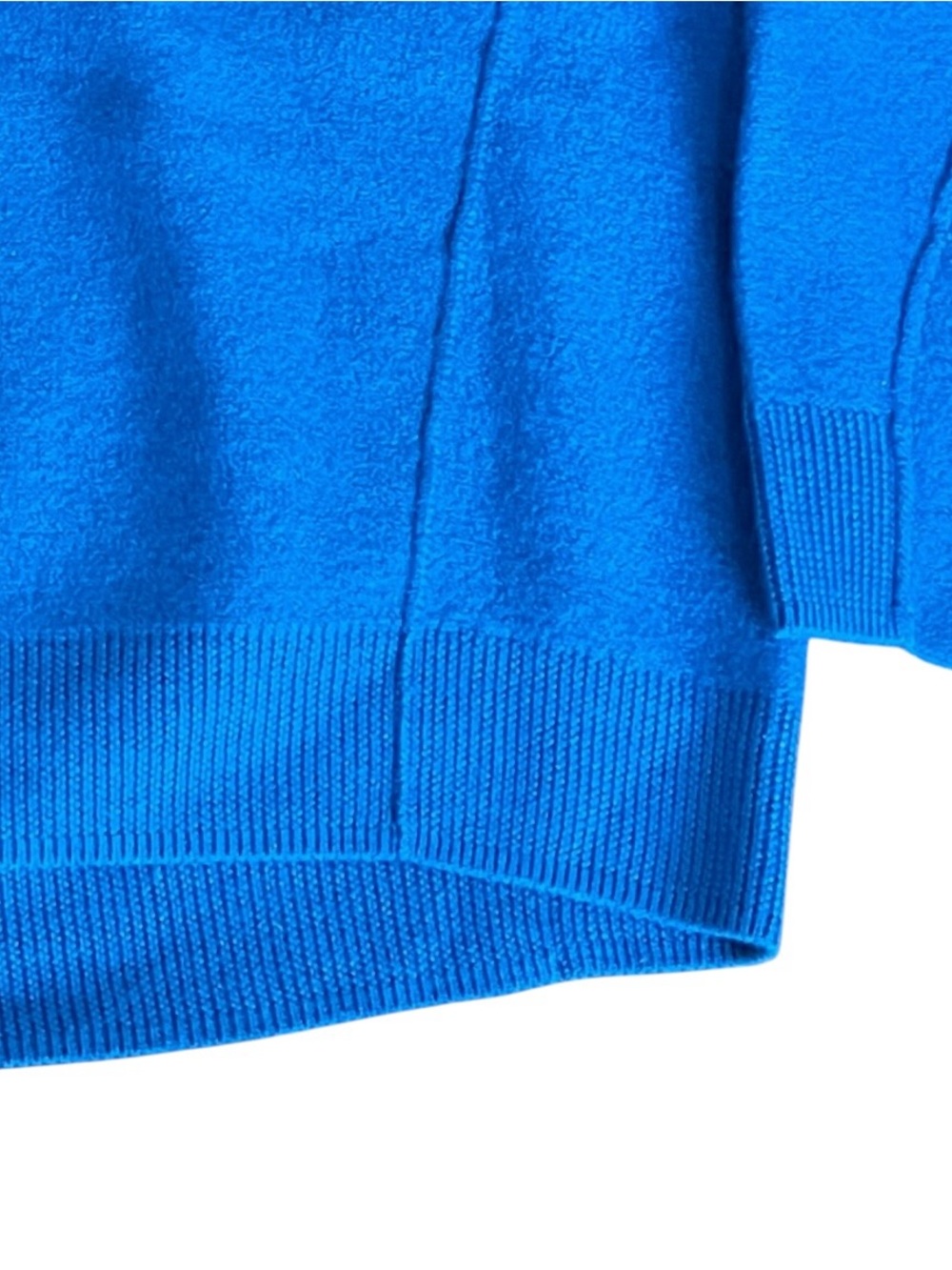 COS Oversized Boiled Wool Sweater L Cobalt Blue Crewneck Minimalist Seam Detail - Picture 3 of 9